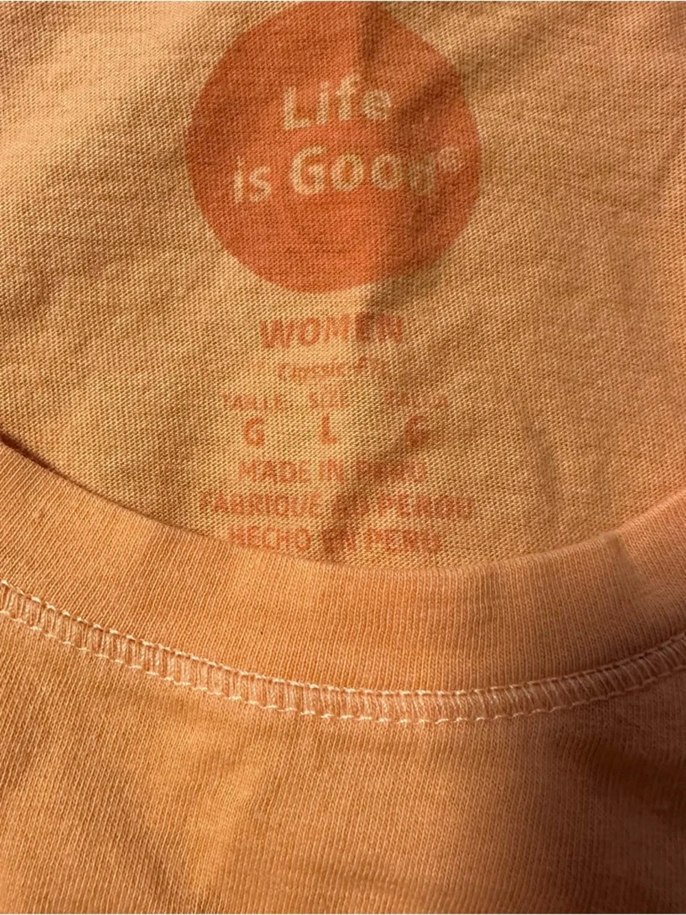 Life Is Good Peach-Orange Women's Crewneck Tee - Picture 2 of 4